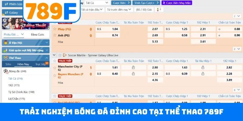 Thể thao 789F Trải nghiệm bóng đá đỉnh cao tại thể thao 789F
